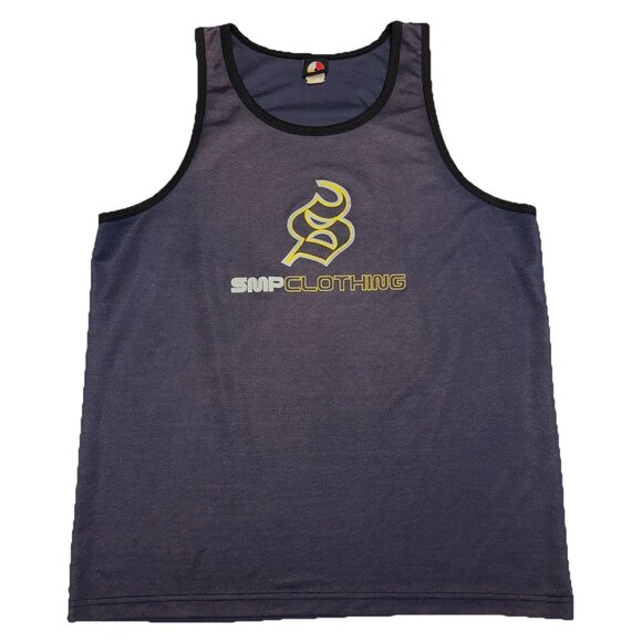 VTG SMP Clothing Shirt Mens Large 21.5x28.5 Tank Top Surf Skate Bike Grunge Y2K - Picture 1 of 7